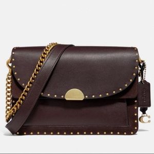 Coach Dreamer Shoulder Bag With Rivets Oxblood
